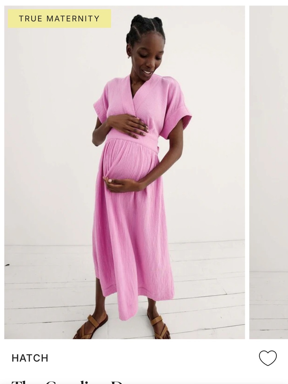 Hatch Pink Maternity Wrap Maxi Dress